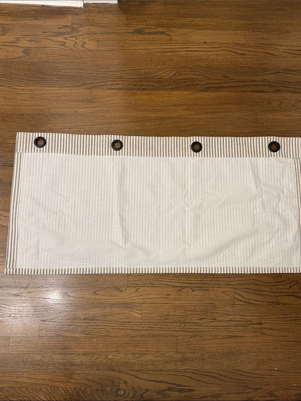 Navy and Cream Valance Curtains - Set of 2